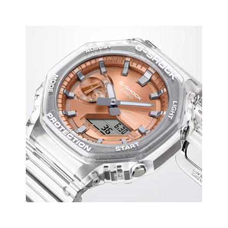Reloj Casio G-Shock GA-2100BM-7A5ER. Género: Mujer,Hombre. Material: Resina. Tamaño: De 43mm a 46mm. Correa: Resina. Color esfera: Rosa. Estilo: Deportivo. Movimiento: Cuarzo. Características técnicas: Hora y segundero,Multifunción,Digital