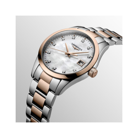 Reloj Longines Conquest Classic L2.386.3.87.7. Material: Acero/Oro. Tamaño: De 32mm a 38mm. Correa: Combinados. Color esfera: Nácar. Estilo: Cocktail,Clásico. Movimiento: Cuarzo. Características técnicas: Calendario,Hora y segundero