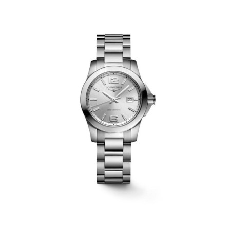 Reloj Longines Conquest L3.376.4.76.6. Género: Mujer. Material: Acero. Tamaño: Menos de 32mm. Correa: Acero. Color esfera: Plata. Estilo: Casual. Movimiento: Cuarzo. Características técnicas: Hora y segundero,Calendario