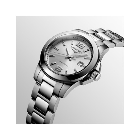 Reloj Longines Conquest L3.376.4.76.6. Género: Mujer. Material: Acero. Tamaño: Menos de 32mm. Correa: Acero. Color esfera: Plata. Estilo: Casual. Movimiento: Cuarzo. Características técnicas: Hora y segundero,Calendario