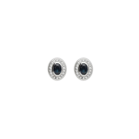 Pendientes Oro Blanco, Zafiro Y Diamantes. Género: Mujer. Material: Oro blanco. Piedras: Diamantes,Zafiros