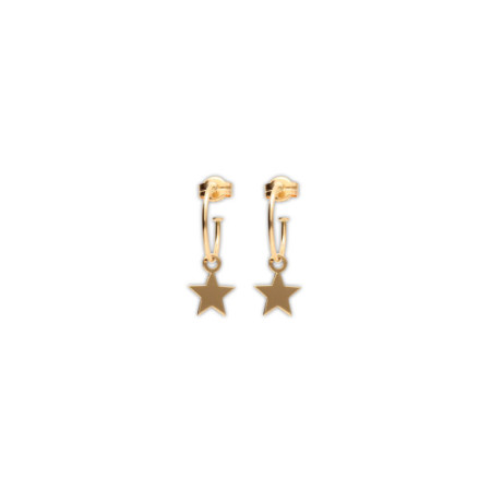 Argollas Oro Amarillo Estrella. Género: Mujer. Material: Oro amarillo. Piedras: Sin gemas
