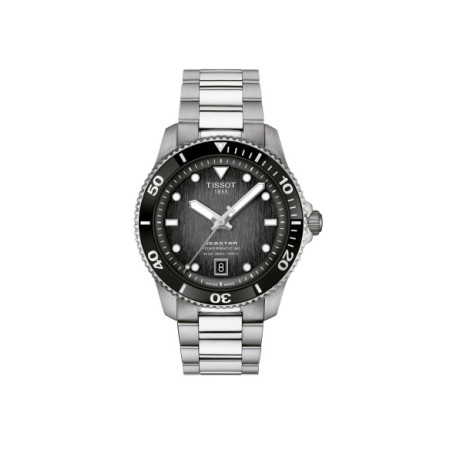 Reloj Tissot Seastar 1000 Powermatic 80 T120.807.11.051.00. Género: Hombre. Material: Acero. Tamaño: De 43mm a 46mm. Correa: Acero. Color esfera: Negro. Estilo: Casual,Cocktail,Deportivo. Movimiento: Automático. Características técnicas: Hora y segundero,Calendario,Reserva de marcha