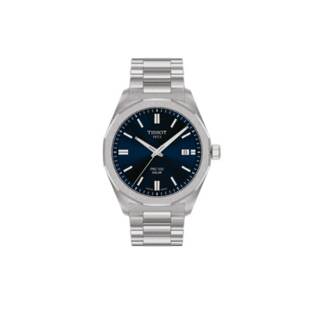 Reloj Tissot PRC 100 Solar Quartz T151.422.11.041.00. Género: Hombre. Material: Acero. Tamaño: De 39mm a 42mm. Correa: Acero. Color esfera: Azul. Estilo: Casual. Movimiento: Cuarzo,Solar. Características técnicas: Hora y segundero,Calendario