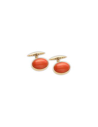 Gemelos Oro Amarillo Y Coral