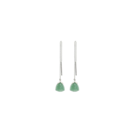 Pendientes Plata Y Aventurina. Género: Mujer. Material: Plata. Piedras: Otras gemas