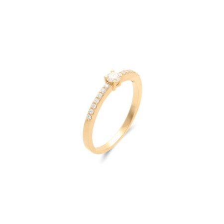 Anillo Oro Amarillo Y Diamantes. Género: Mujer. Material: Oro amarillo. Piedras: Diamantes