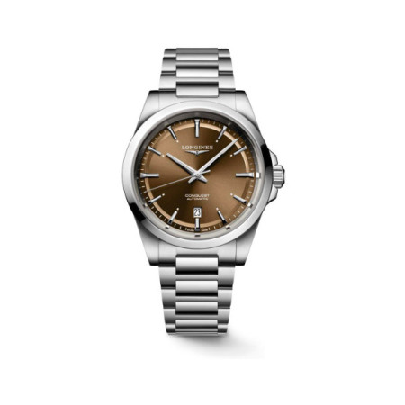 Reloj Longines Conquest L3.830.4.62.6. Género: Hombre. Material: Acero. Tamaño: De 39mm a 42mm. Correa: Acero. Color esfera: Marrón. Estilo: Cocktail,Casual. Movimiento: Automático. Características técnicas: Hora y segundero,Calendario,Reserva de marcha
