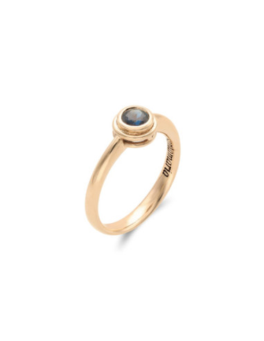 Anillo Oro Amarillo Y Zafiro