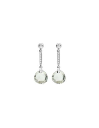 Pendientes Plata, Circonitas Y Amatista