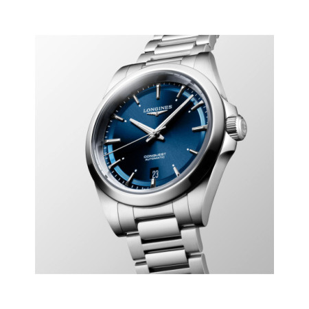Reloj Longines Conquest L3.720.4.92.6. Género: Mujer,Hombre. Material: Acero. Tamaño: De 32mm a 38mm. Correa: Acero. Color esfera: Azul. Estilo: Casual,Cocktail. Movimiento: Automático. Características técnicas: Hora y segundero,Calendario,Reserva de marcha