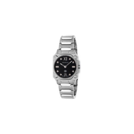 Reloj Gucci G-Flat YA166507. Género: Mujer. Material: Acero. Tamaño: Menos de 32mm. Correa: Acero. Color esfera: Negro. Estilo: Cocktail. Movimiento: Cuarzo. Características técnicas: Hora y segundero