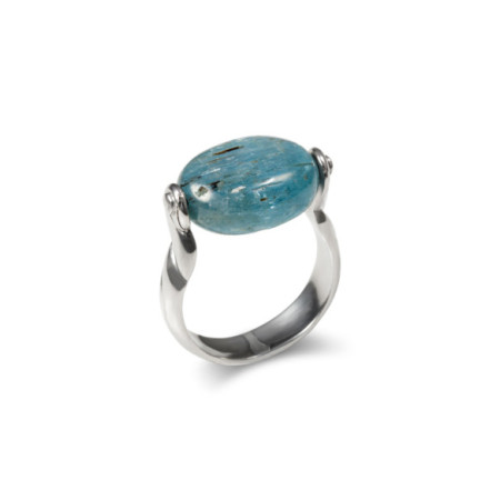 Anillo Plata Y Cianita. Género: Mujer. Material: Plata. Piedras: Cianita