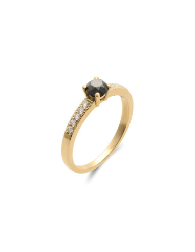 Anillo Oro Amarillo Y Diamantes