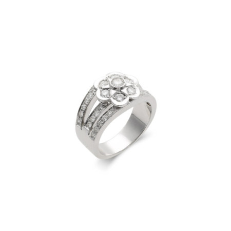 Anillo Oro Blanco Y Diamantes. Género: Mujer. Material: Oro blanco. Piedras: Diamantes