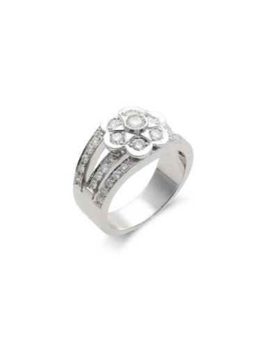 Anillo Oro Blanco Y Diamantes