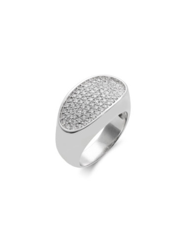 Anillo Oro Blanco Y Diamantes