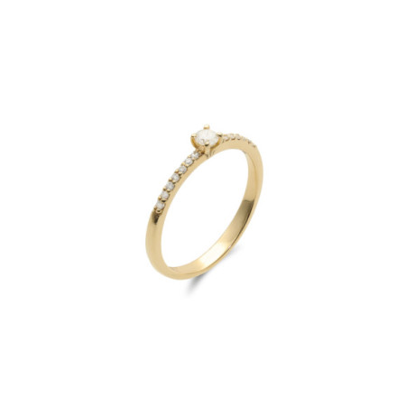 Anillo Oro Amarillo Y Diamantes. Género: Mujer. Material: Oro amarillo. Piedras: Diamantes