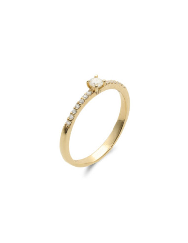 Anillo Oro Amarillo Y Diamantes