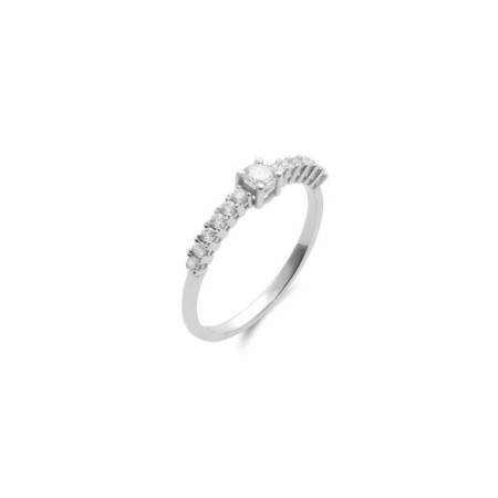 Anillo Oro Blanco Y Diamantes. Género: Mujer. Material: Oro blanco. Piedras: Diamantes