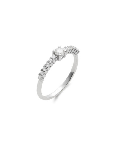 Anillo Oro Blanco Y Diamantes