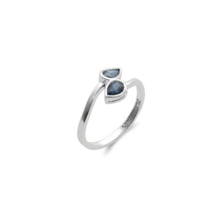 Anillo Oro Blanco Y Zafiros. Género: Mujer. Material: Oro blanco. Piedras: Zafiros