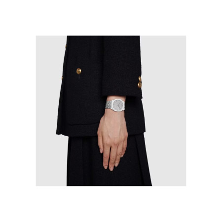 Reloj Gucci 25H YA163407. Género: Mujer. Material: Acero. Tamaño: De 32mm a 38mm. Correa: Acero. Color esfera: Plata. Estilo: Casual. Movimiento: Cuarzo. Características técnicas: Solo hora