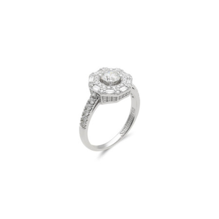 Anillo Oro Blanco Y Diamantes. Género: Mujer. Material: Oro blanco. Piedras: Diamantes