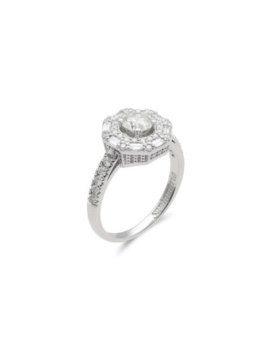 Anillo Oro Blanco Y Diamantes