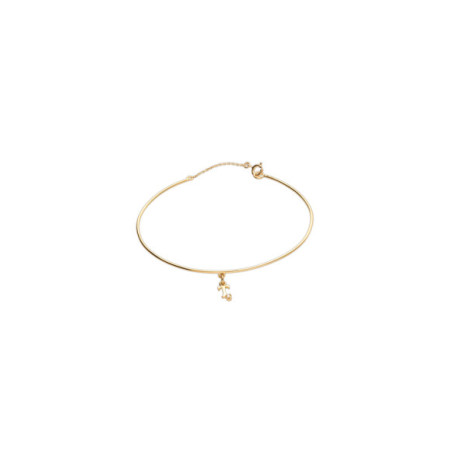 Pulsera Oro Amarillo Inicial T Con Diamante. Género: Mujer. Material: Oro amarillo. Piedras: Diamantes