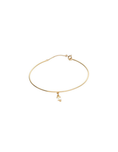 Pulsera Oro Amarillo Inicial T Con Diamante