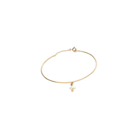 Pulsera Oro Amarillo Inicial M Con Diamante. Género: Mujer. Material: Oro amarillo. Piedras: Diamantes