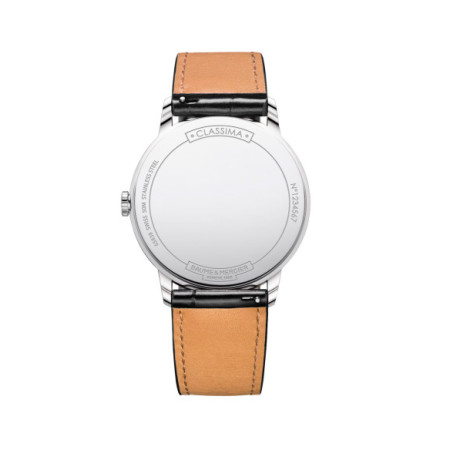 Reloj Baume Et Mercier Classima M0A10416. Género: Hombre. Material: Acero. Tamaño: De 39mm a 42mm. Correa: Piel. Color esfera: Gris. Estilo: Clásico. Movimiento: Cuarzo. Características técnicas: Calendario,Solo hora