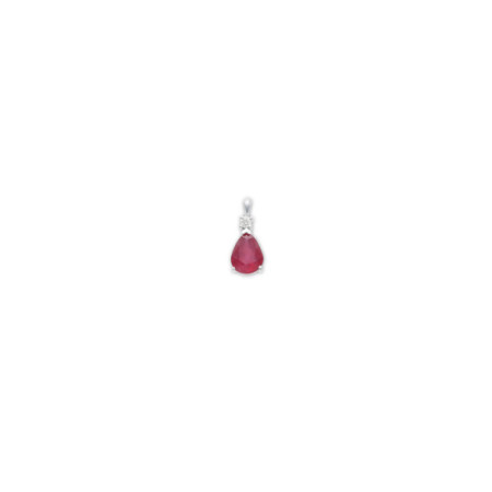 Colgante Oro Blanco, Diamante Y Rubí. Género: Mujer. Material: Oro blanco. Piedras: Diamantes,Rubies
