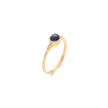 Anillo Oro Amarillo, Zafiro Y Diamantes. Género: Mujer. Material: Oro amarillo. Piedras: Diamantes,Zafiros