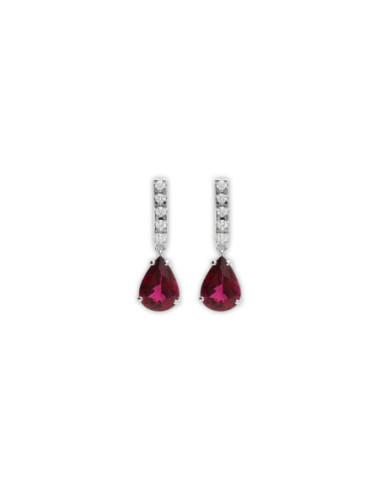 Pendientes Oro Blanco, Turmalinas Y Diamantes