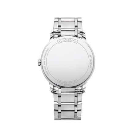 Reloj Baume Et Mercier Classima M0A10526. Género: Hombre. Material: Acero. Tamaño: De 39mm a 42mm. Correa: Acero. Color esfera: Blanco. Estilo: Clásico. Movimiento: Cuarzo. Características técnicas: Calendario,Solo hora