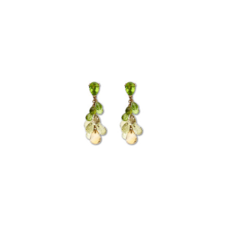 Pendientes Oro Amarillo, Peridotos Y Cuarzo Lemon. Género: Mujer. Material: Oro amarillo. Piedras: Peridoto,Otras gemas