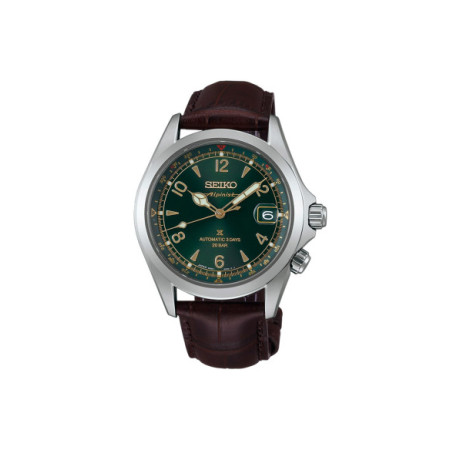 Reloj Seiko Prospex Alpinist SPB507J1. Género: Hombre. Material: Acero. Tamaño: De 39mm a 42mm. Correa: Piel. Color esfera: Verde. Estilo: Casual. Movimiento: Automático. Características técnicas: Calendario,Hora y segundero,Reserva de marcha