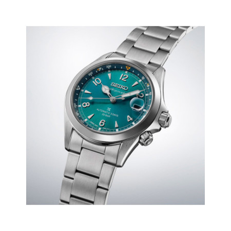 Reloj Seiko Prospex Alpinist SPB503J1. Género: Hombre. Material: Acero. Tamaño: De 39mm a 42mm. Correa: Acero. Color esfera: Azul. Estilo: Deportivo. Movimiento: Automático. Características técnicas: Calendario,Reserva de marcha,Hora y segundero