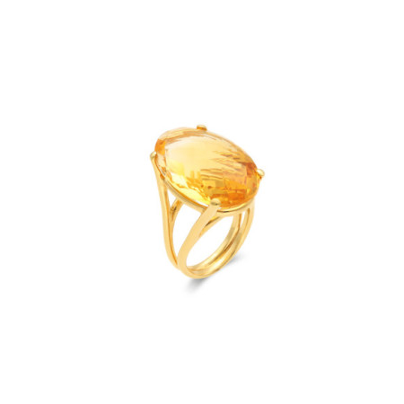 Anillo Oro Amarillo Y Citrino. Género: Mujer. Material: Oro amarillo. Piedras: Citrino
