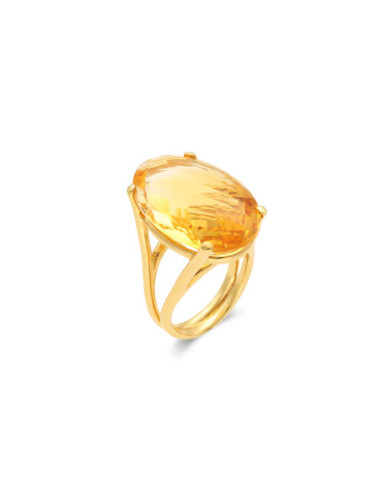 Anillo Oro Amarillo Y Citrino
