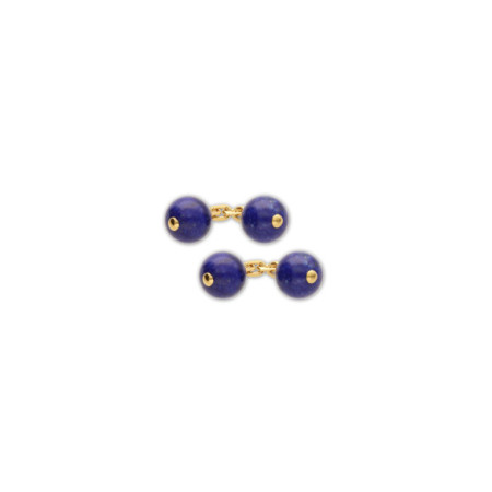 Gemelos Oro Amarillo Y Lapislázuli. Género: Hombre. Material: Oro amarillo. Piedras: Laspislazuli