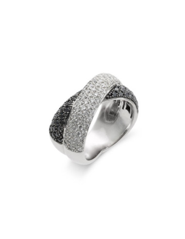 Anillo Oro Blanco Y Diamantes