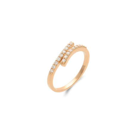 Anillo Oro Rosa Y Diamantes. Género: Mujer. Material: Oro rosa. Piedras: Diamantes
