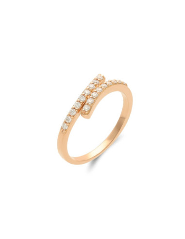 Anillo Oro Rosa Y Diamantes