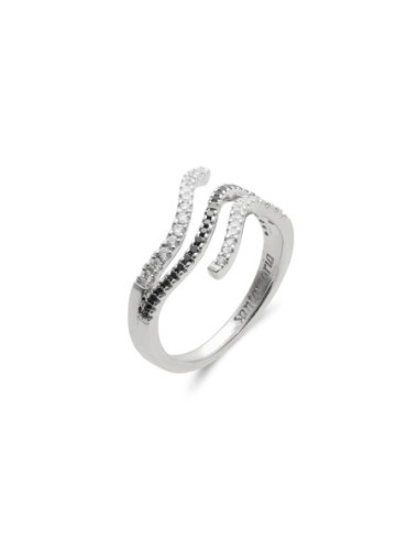 Anillo Oro Blanco Y Diamantes