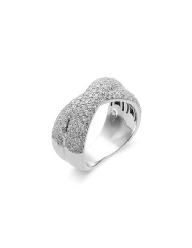 Anillo Oro Blanco Y Diamantes