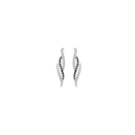 Pendientes Oro Blanco Y Diamantes. Género: Mujer. Material: Oro blanco. Piedras: Diamantes