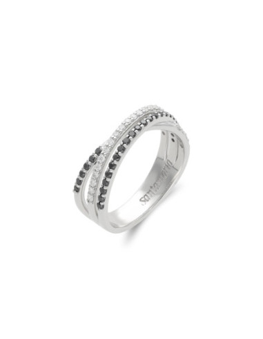 Anillo Oro Blanco Y Diamantes